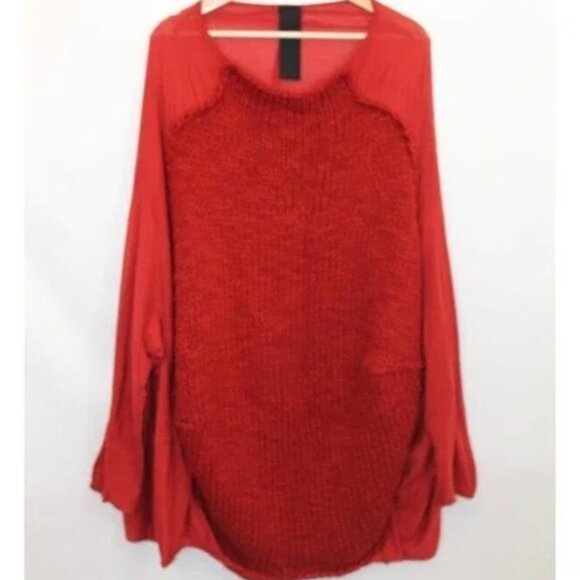 Rundholz Red Sweater Mixed Media Oversized - Picture 7 of 8